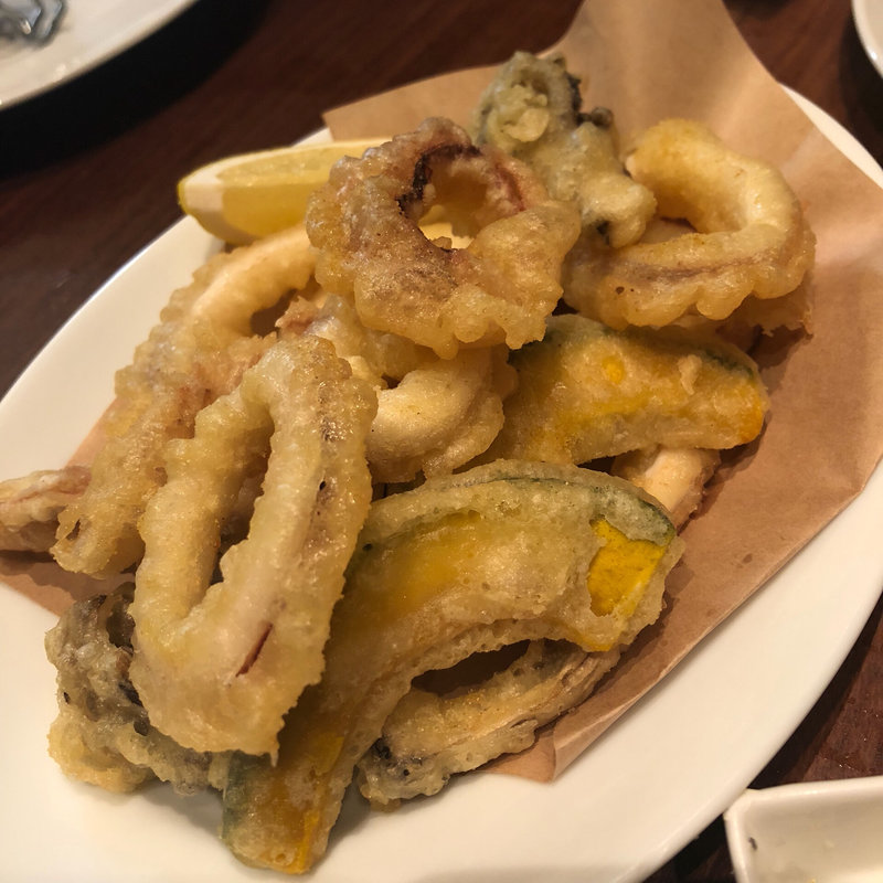 ヤリイカと季節野菜のフリット(びすとろ UOKIN 池袋)