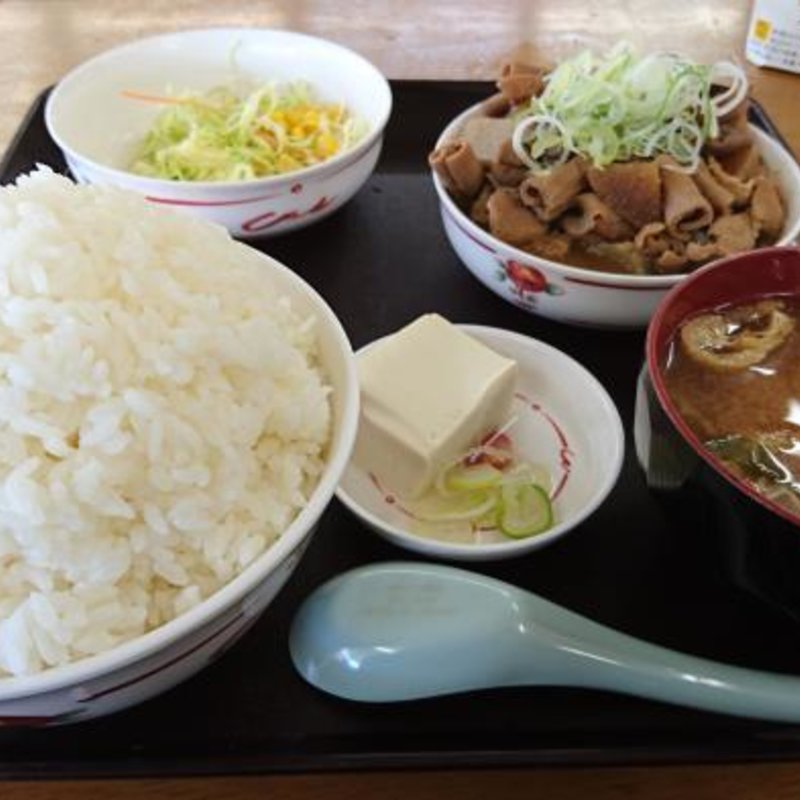 もつ煮定食（しょうゆ味）+ご飯大盛り(もつ煮ショップ )