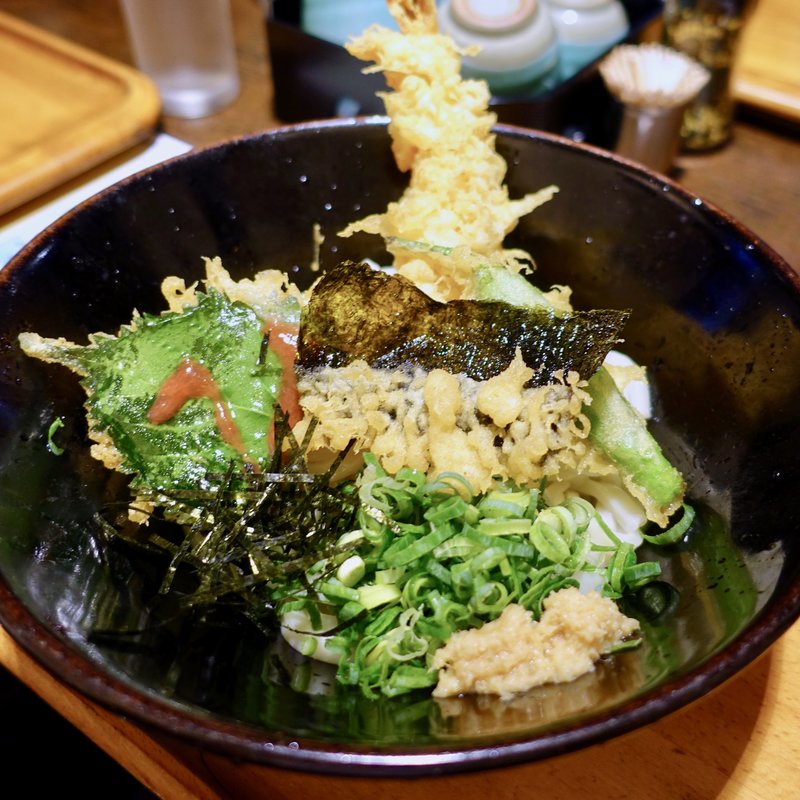 冷し天ぷら(めん房 ごえ門)