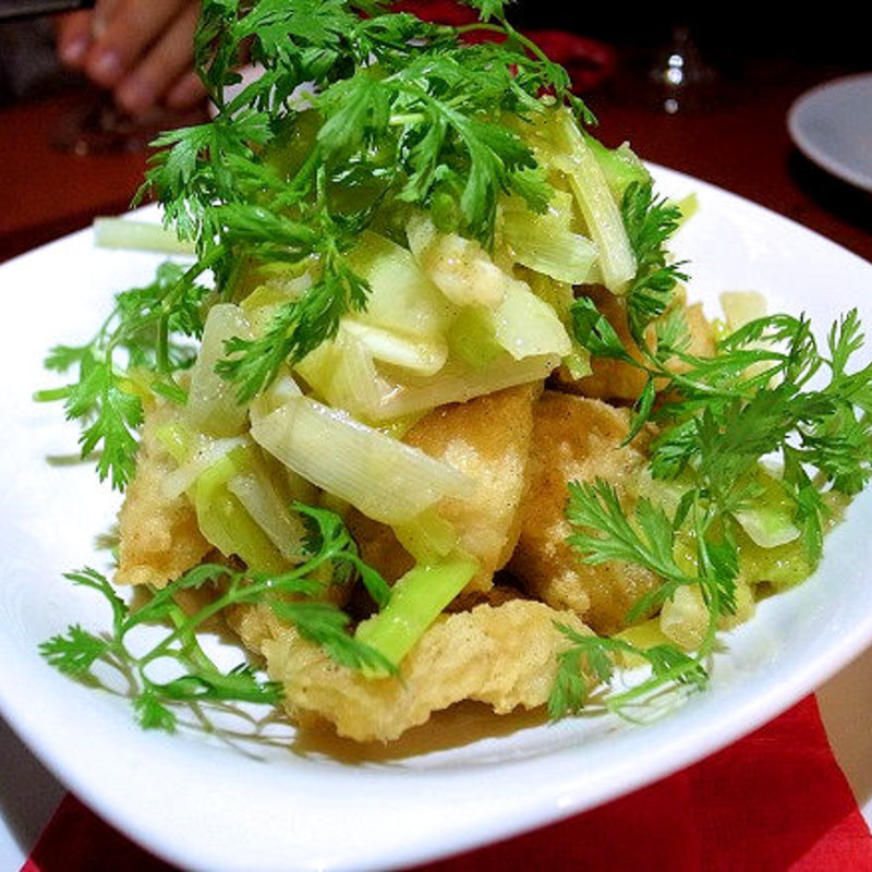 タラの唐揚げ ねぎソースがけ(蜃気楼)