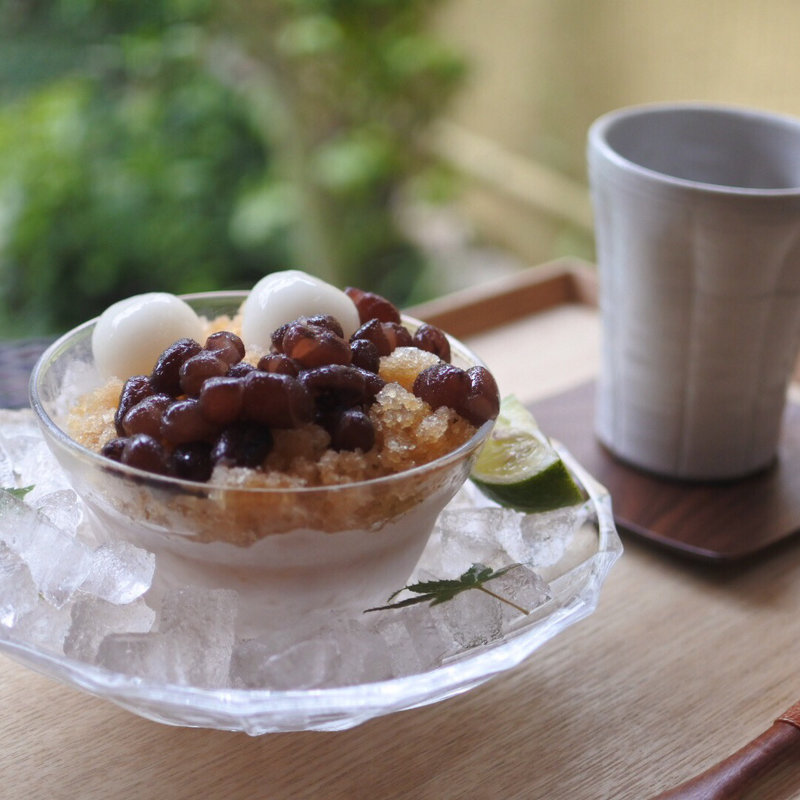ほうじ茶かき氷(猪名野茶房)