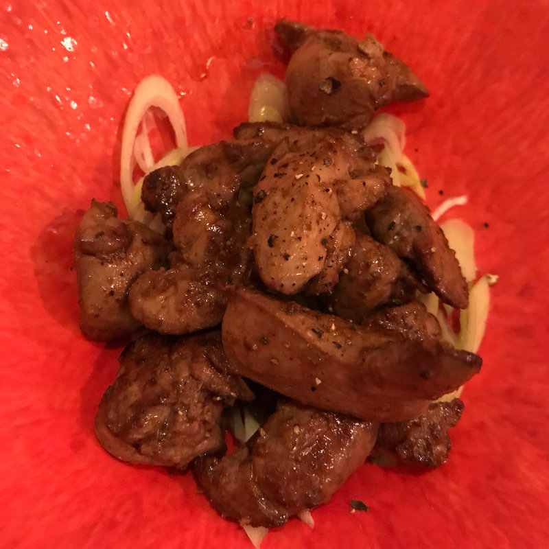 宮崎鶏の白レバ焼き 塩(日本酒バル 凪)