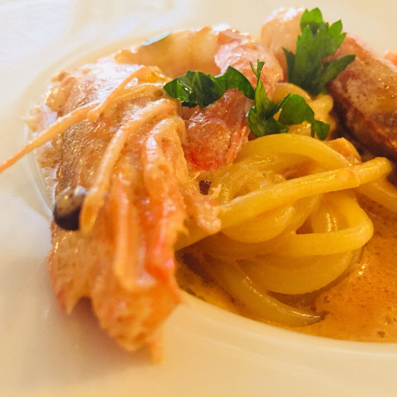 赤海老のトマトクリームスパゲッティ(ピッツェリア エ トラットリア スペッソ)