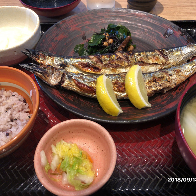 サンマの塩焼き定食(大戸屋ごはん処 亀戸駅前店)