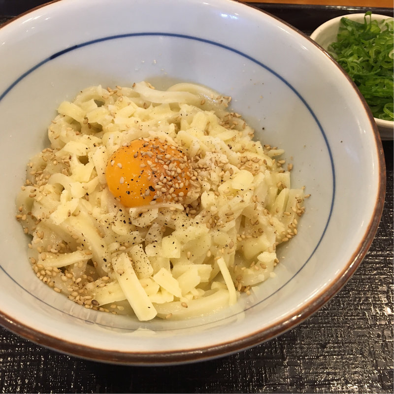 釜玉うどん チーズトッピング(製麺大学 知立店)