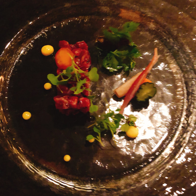 十勝ハーブ牛の生ハム  タルタルステーキ風(カフェ カリフォルニア )