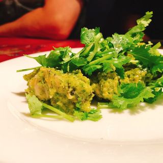 牡蠣のパクチーソース(ガラムマサラ)