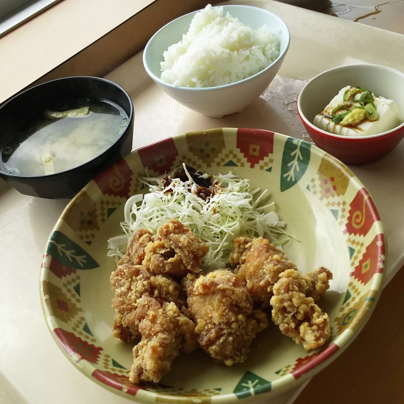 から揚げ定食(ライスS）(ビッグどら)