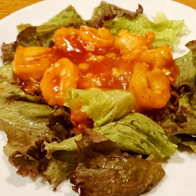 小エビのチリソース(殻無)(三国亭)