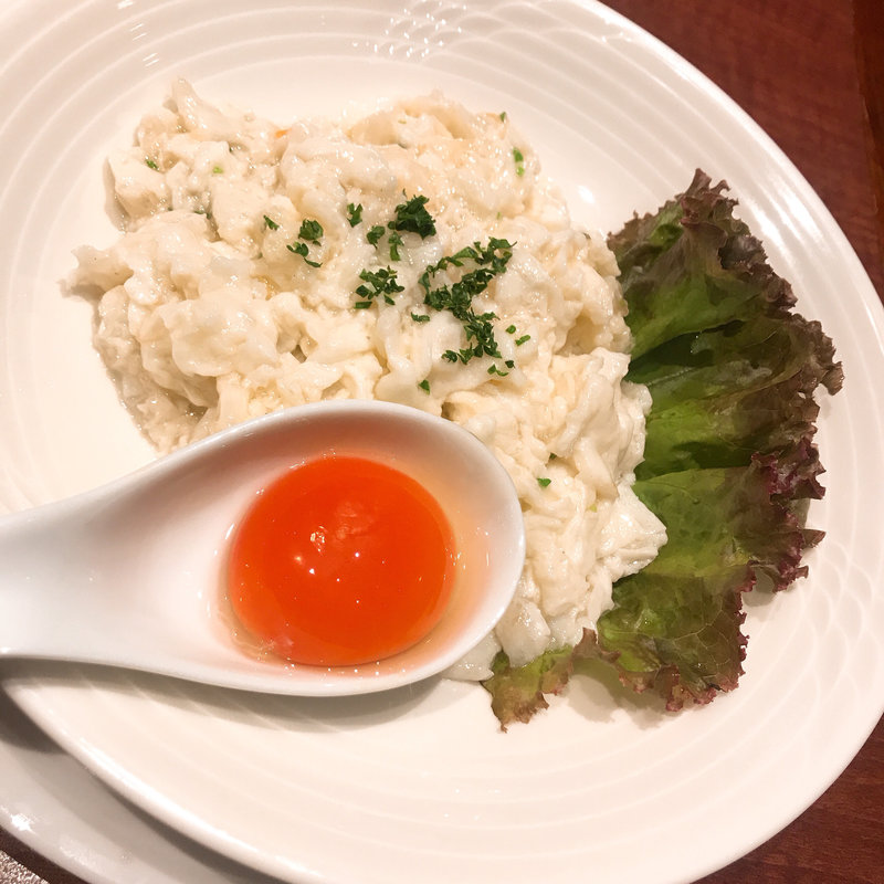 白身魚の卵白炒め(中国料理 青冥 Ching Ming 大丸梅田店)