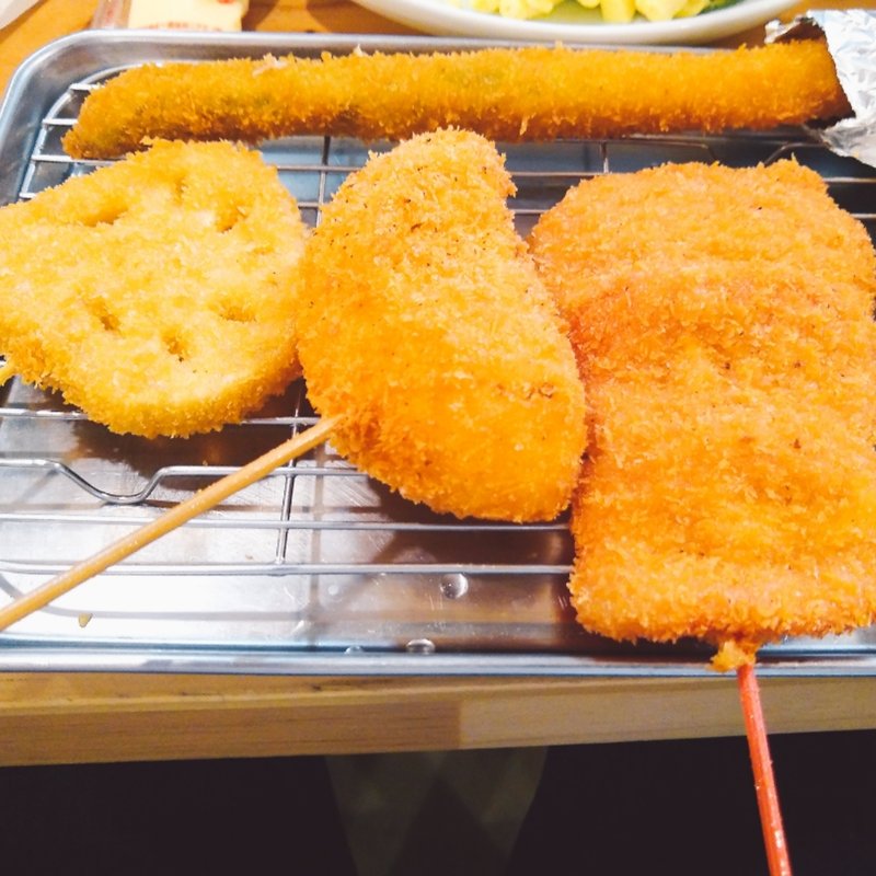 レンコン、豚しそ、紅しょうが、アスパラ(串カツ田中 新浦安店)