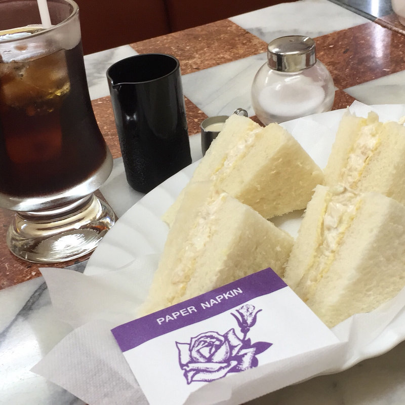 ヤサイサンドとアイスコーヒー(千里軒)