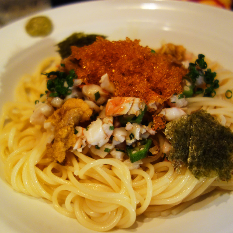 海の幸の冷たいスパゲティー(イタレリ屋ツクセリ屋)