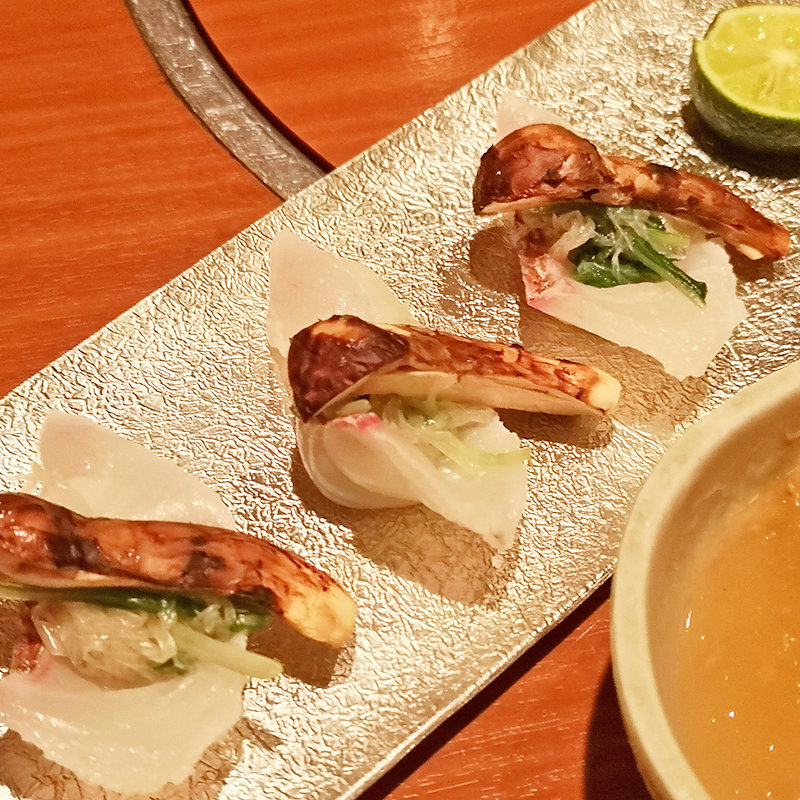 焼松茸と真鯛のしゃぶしゃぶ(冷)(瀬里奈 本店)