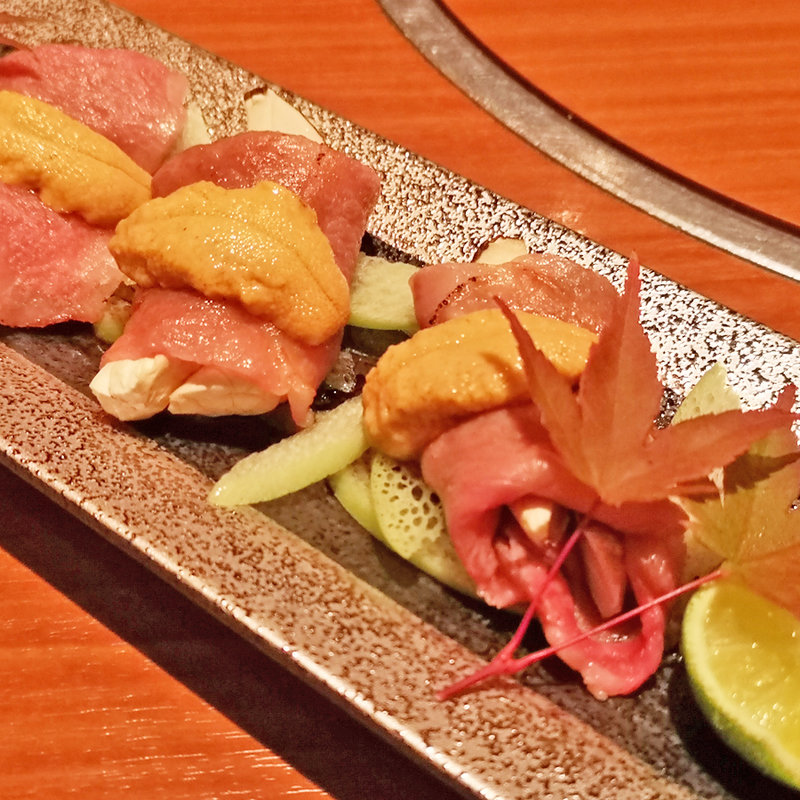 焼松茸と神戸牛の炙り(瀬里奈 本店)