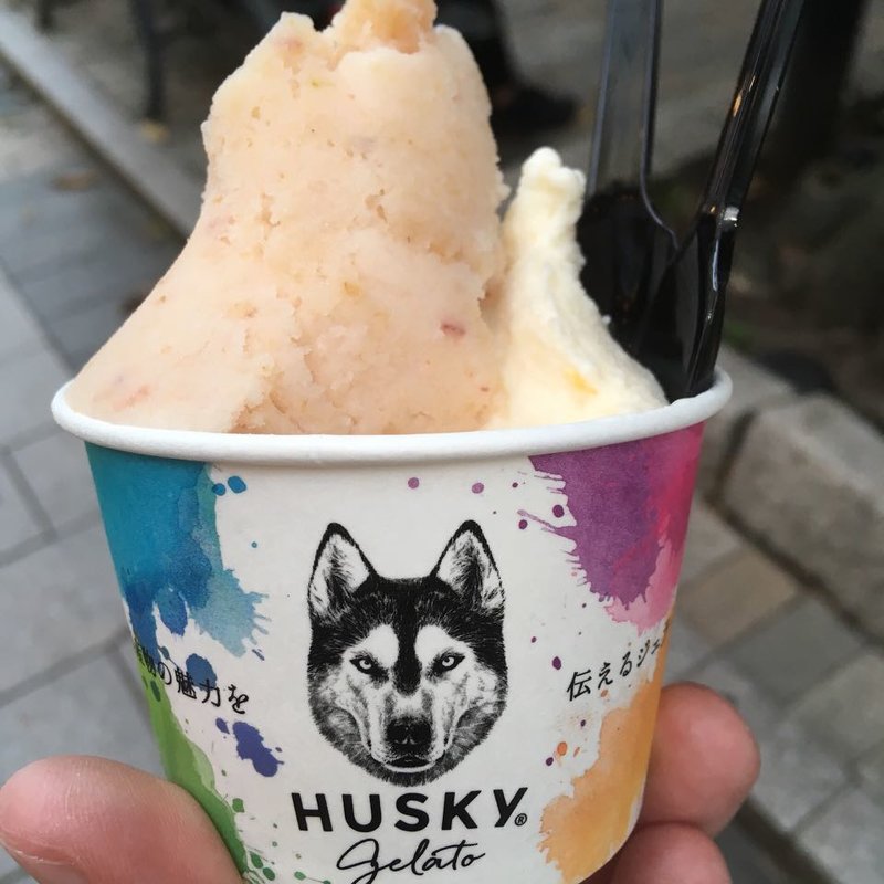 2種盛り（ラム梅酒＆白桃）(ハスキージェラート 自由が丘)