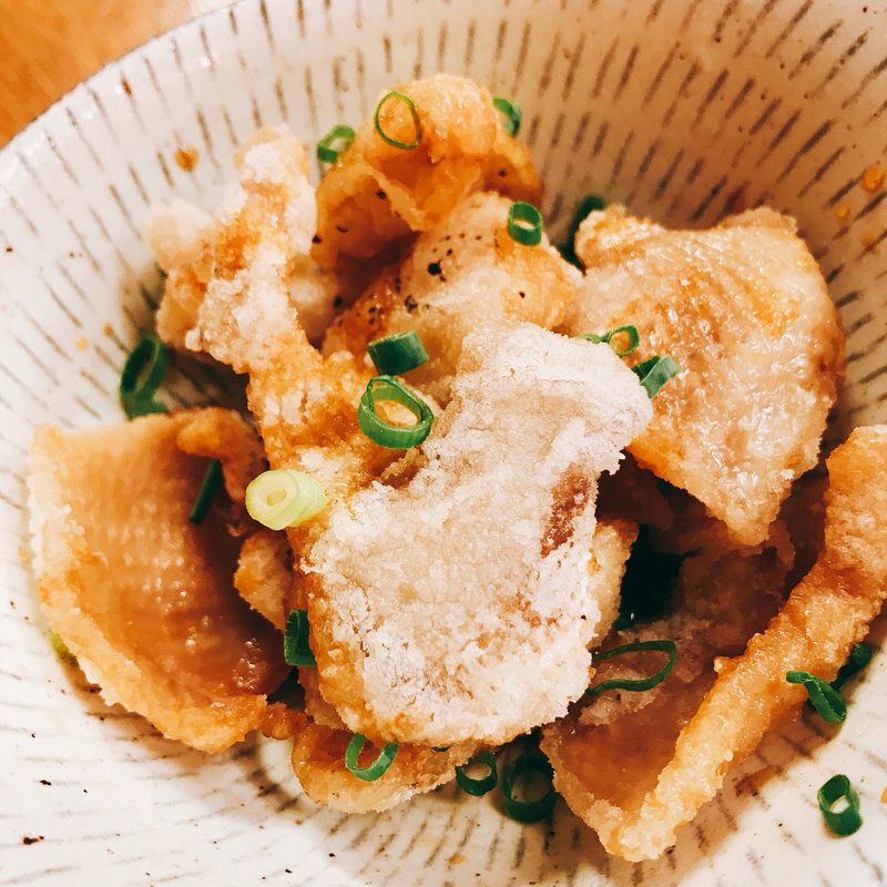 鶏皮ぽん酢(鉄板酒場 鐡一)