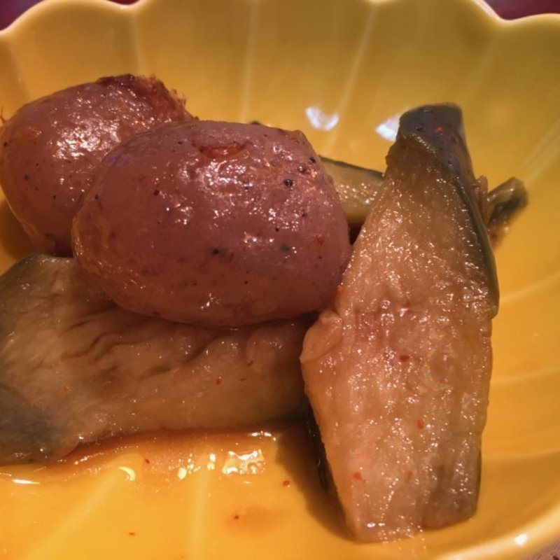 茄子とこんにゃくのおかか煮(酒房 志波)