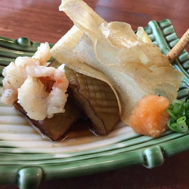 揚物・米茄子揚げ・海老せんべい・カンナ芋(あかま)