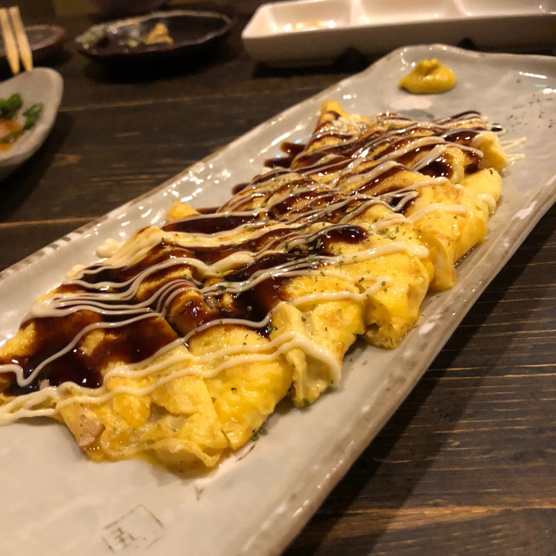 チーズ入り豚平焼き(串焼きと炉端のお店 なべ家)