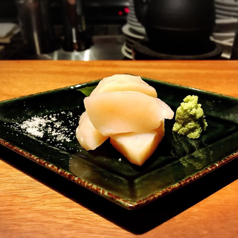 活ホタテ お造り(酒家 の元)