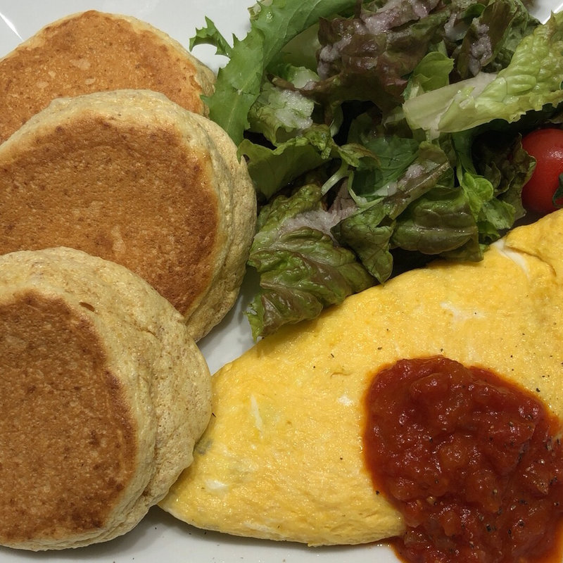 パンケーキ＆きのこチーズオムレツ(幸せのパンケーキ 表参道店)