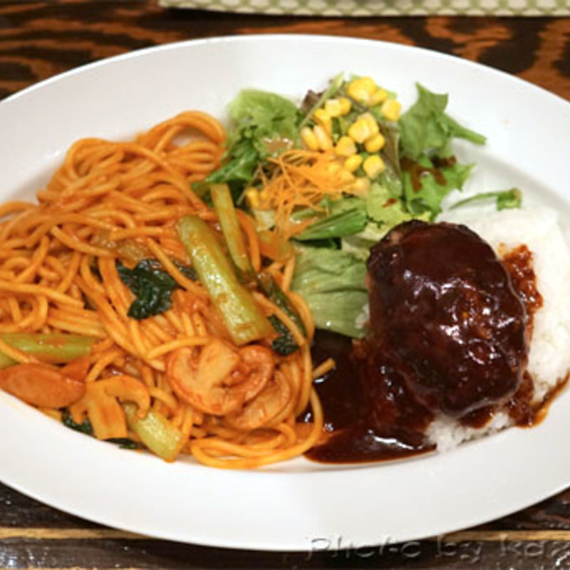 ハンバーグライス＆大人のナポリタン(ひいき屋)