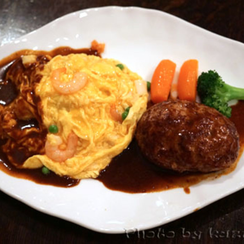 ワンプレートミックス(ハンバーグ&オムレツライス)(グリル満天星 麻布十番 本店 （グリルマンテンボシ アザブジュウバン）)