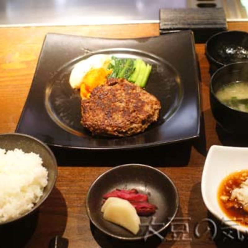 超熟成黒毛和牛ハンバーグランチ(鬼おろしポン酢)(鉄板焼 宮地)