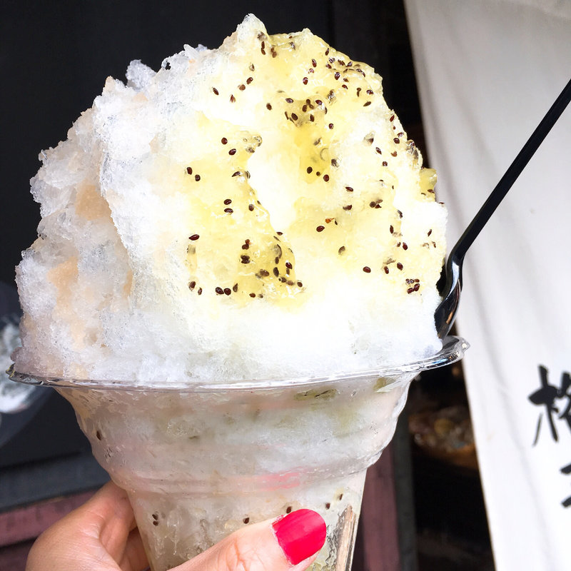 本日のかき氷(梨＋キウイ)(格子家 )