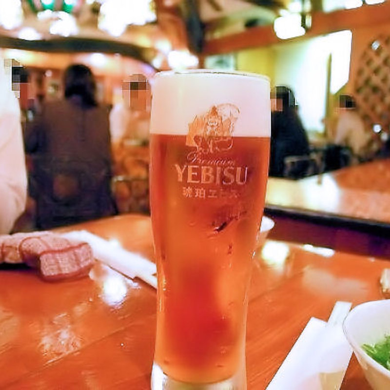 琥珀エビス生ビール（グラス）(浪曼房)