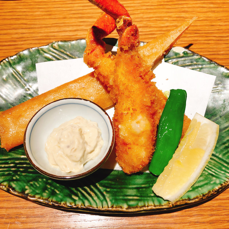 揚げズワイガニ カニ味噌タルタルソース＆パリパリ海老真丈(和えに)