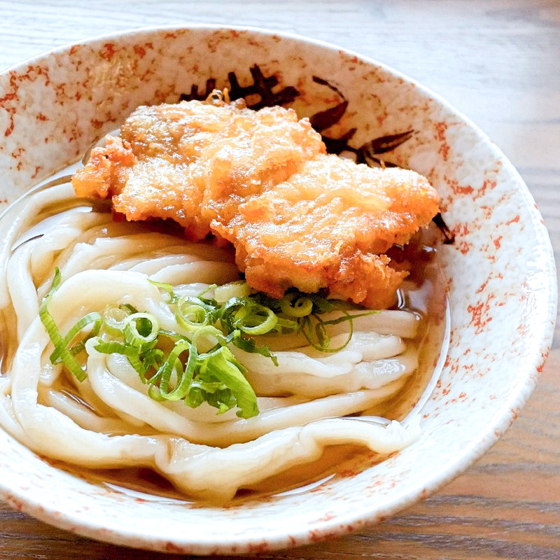 とり天ぶっかけ冷（手切り麺のぶっかけ冷+とり天）(あらき屋)