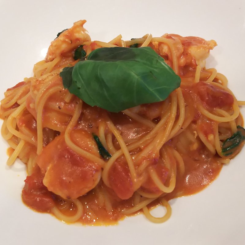 プリプリッ！天然エビの濃厚アメリカンソーススパゲッティ(ジョナサン アトレ川崎店)