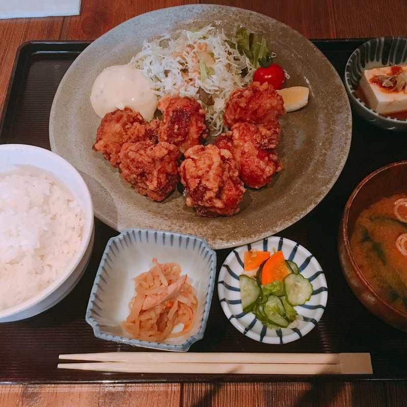 竜田揚げ定食(料理屋　三船 )