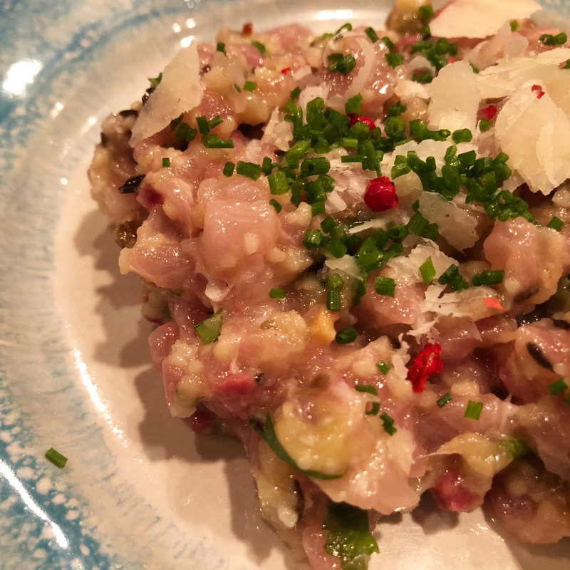 寒鰤と秋茄子のタルタル(ata)