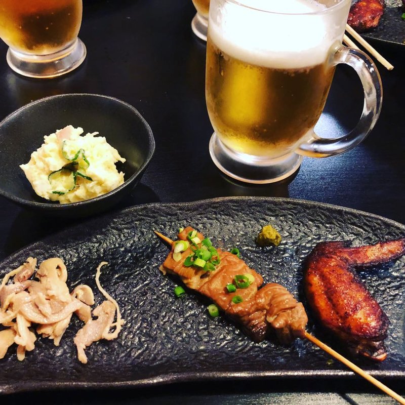 ポテサラ＆新作2品とビール(焼鳥はなび)