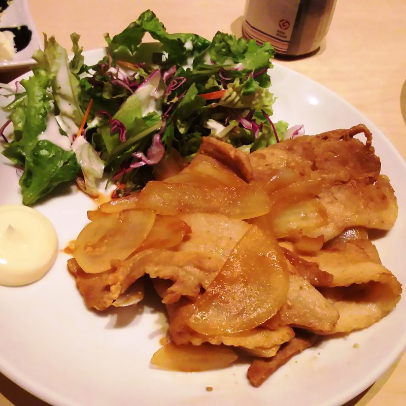 豚バラ肉の生姜焼き(個室居酒屋 いごこち 清水)