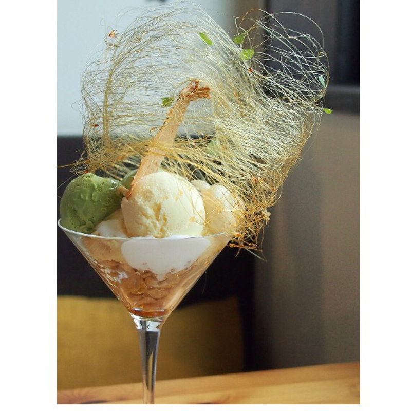 豆富白玉の抹茶パフェ(ガレット&カフェ クランプーズ （Galette&Cafe Krampouz）)