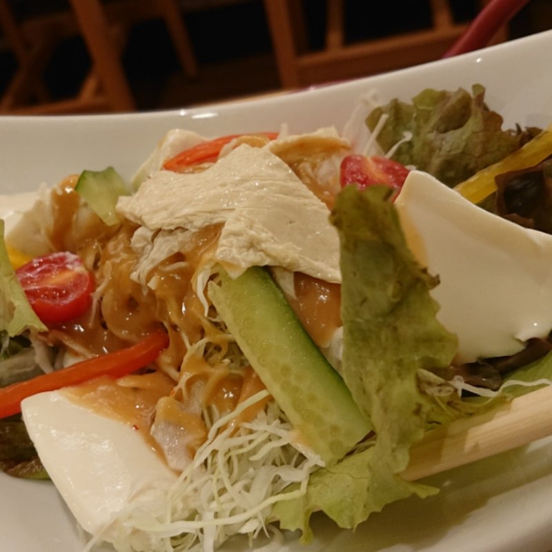 生ゆばと豆富のサラダ(寿司 がんこ寿司 天満橋店)