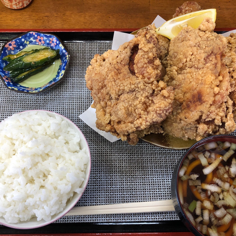 峠の茶屋名物 からあげセット(峠の茶屋　 小国)