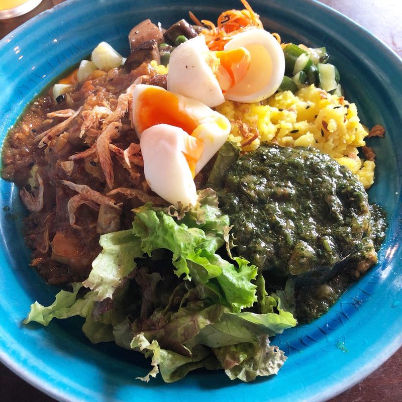 桜海老、ほうれん草(グッドラックカリー )