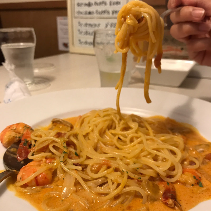 海老のパスタ(ハート＆ハート)