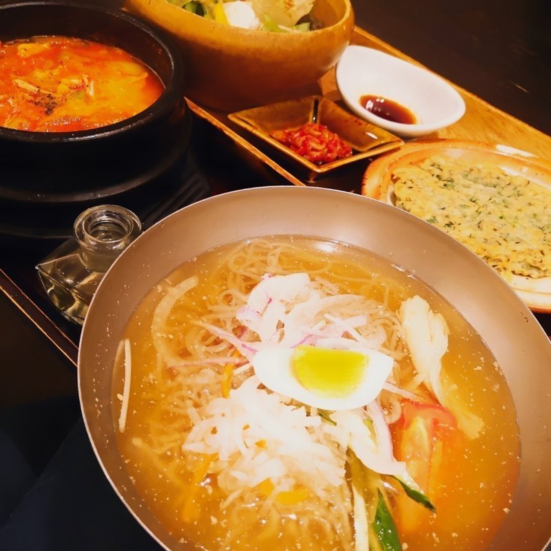 冷麺とチゲのセット(ソソンジェ 伊勢丹立川店 （素饍齋）)