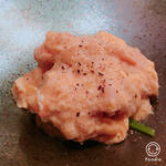 黒鮑とハタハタを揚げたものにずわい蟹と卵白のあんかけ(中国菜 ｓｈｉｎｐｅｉ)