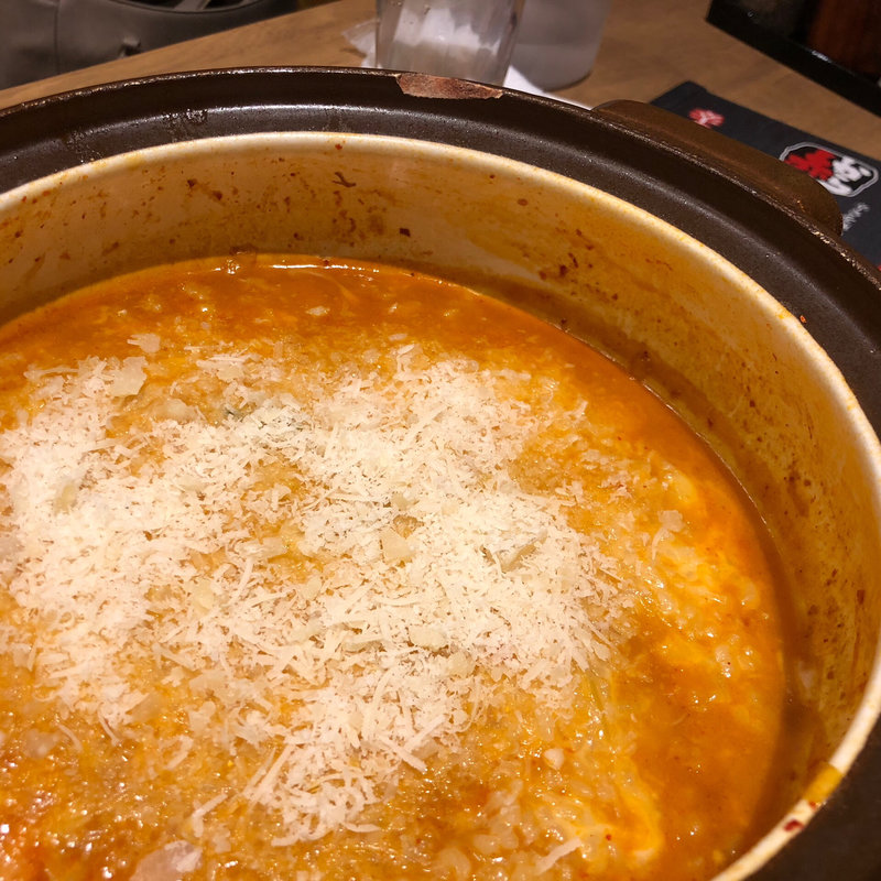 〆のパルミジャーノチーズリゾット(赤から 伊勢崎店)