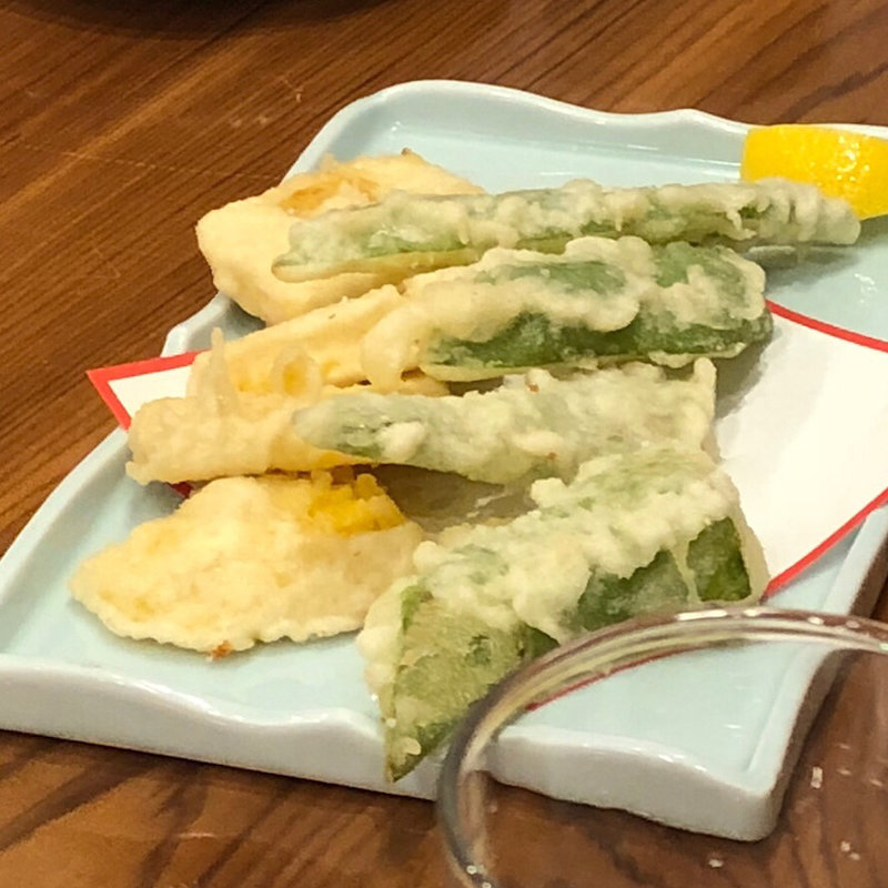 とうもろこしと満願寺天(奈良の酒蔵全部呑み うまっしゅ)