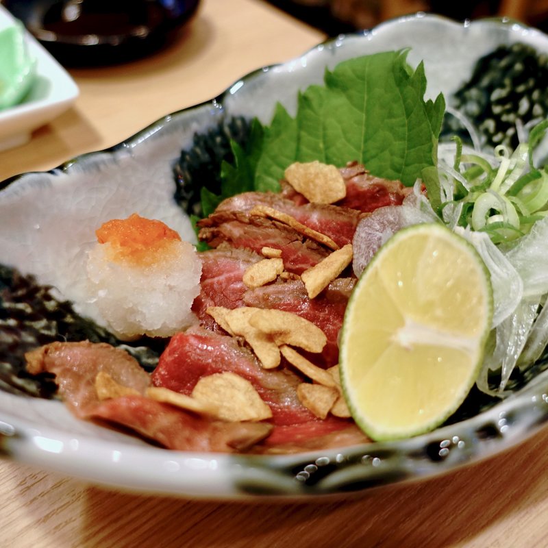 佐賀牛和牛たたき(立ち呑みEBISU)