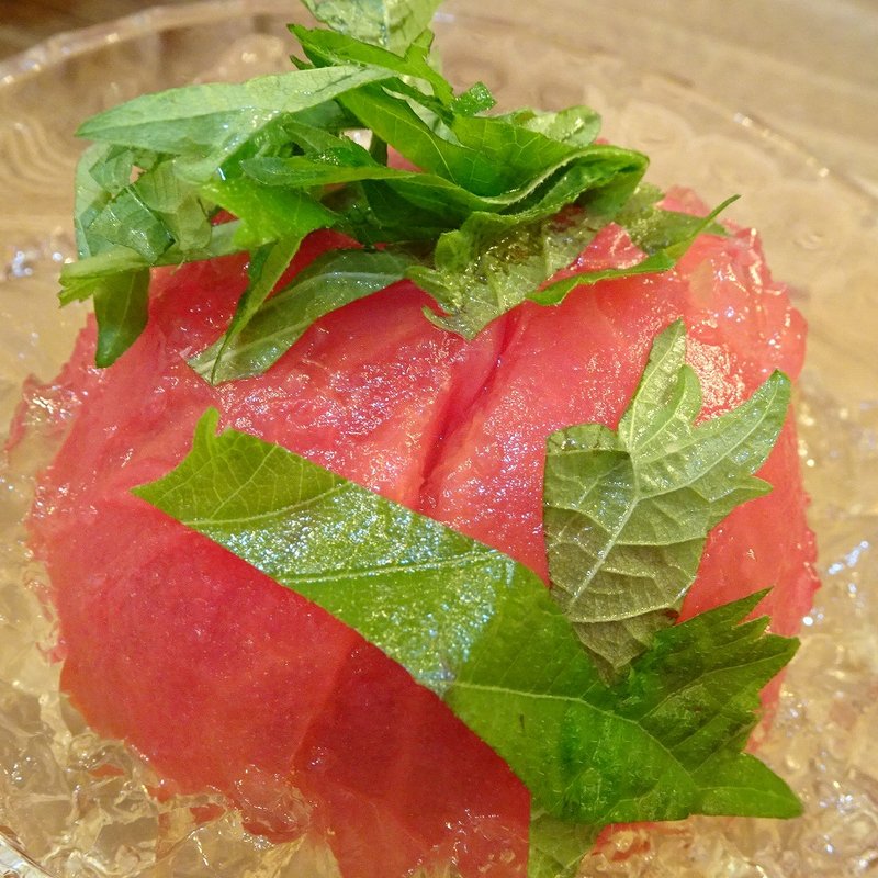 真夏の果実(冷製トマトのジュレがけ)(日本酒と泡とおでん スタンド酒場てんてん)