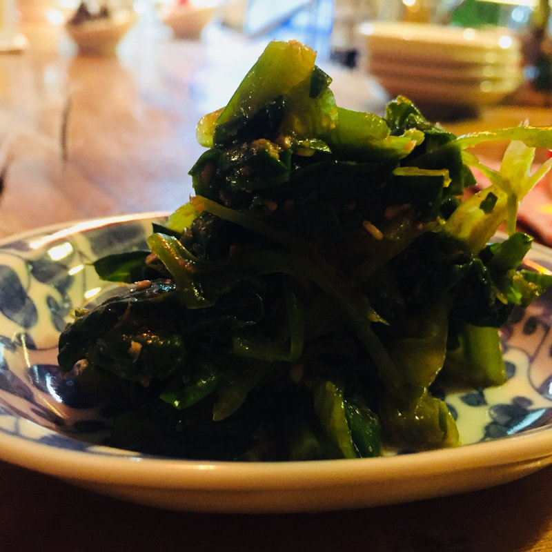 ツルムラサキのおひたし(有機野菜と餃子 Foret)